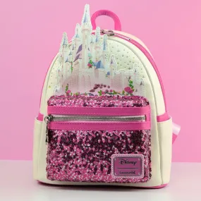 Loungefly x Disney Sleeping Beauty Aurora's Castle Sequin Mini Backpack