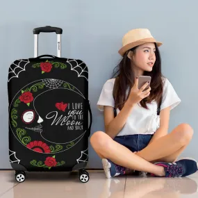 Love You To The Moon Sugar Skull Luggage Cover