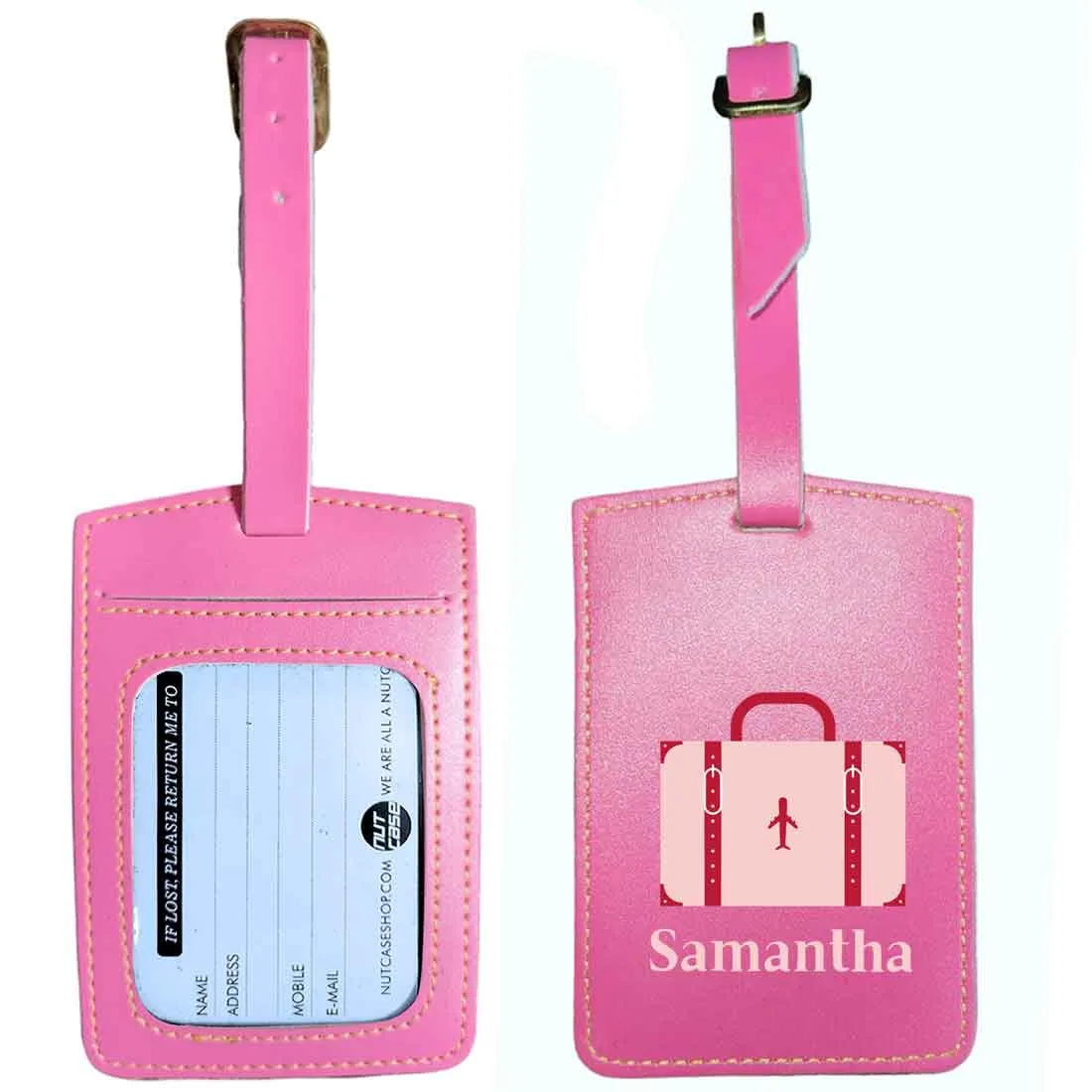 Luggage Tag with Name Custom Design PU Leather Bag Name Tags