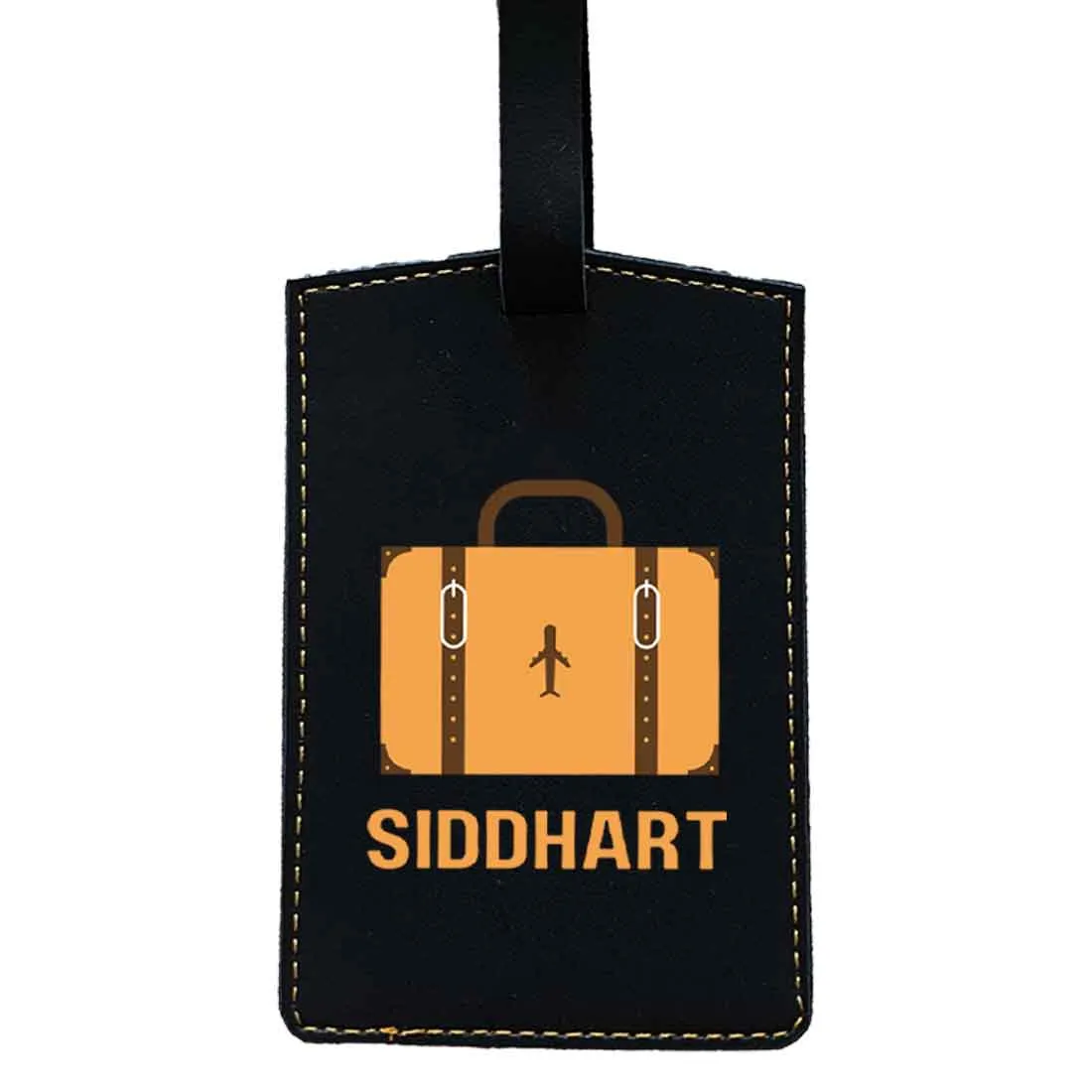 Luggage Tag with Name Custom Design PU Leather Bag Name Tags