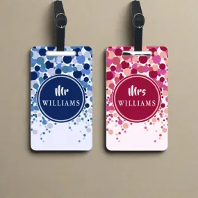 Luggage Tag with Name for Couple - Mr & Mrs Bag Tags - Set of 2