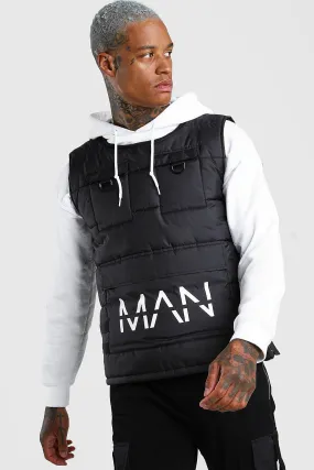 Man Dash Quilted Utility Vest With Front Pockets