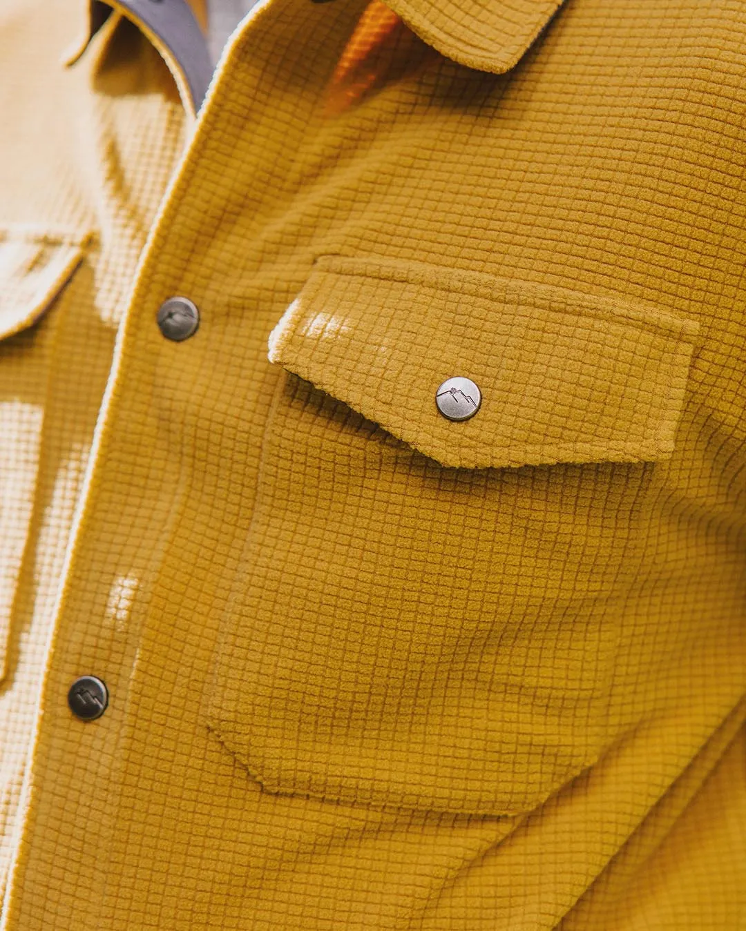 Maple Grid Polar Fleece Shirt - Mustard Gold