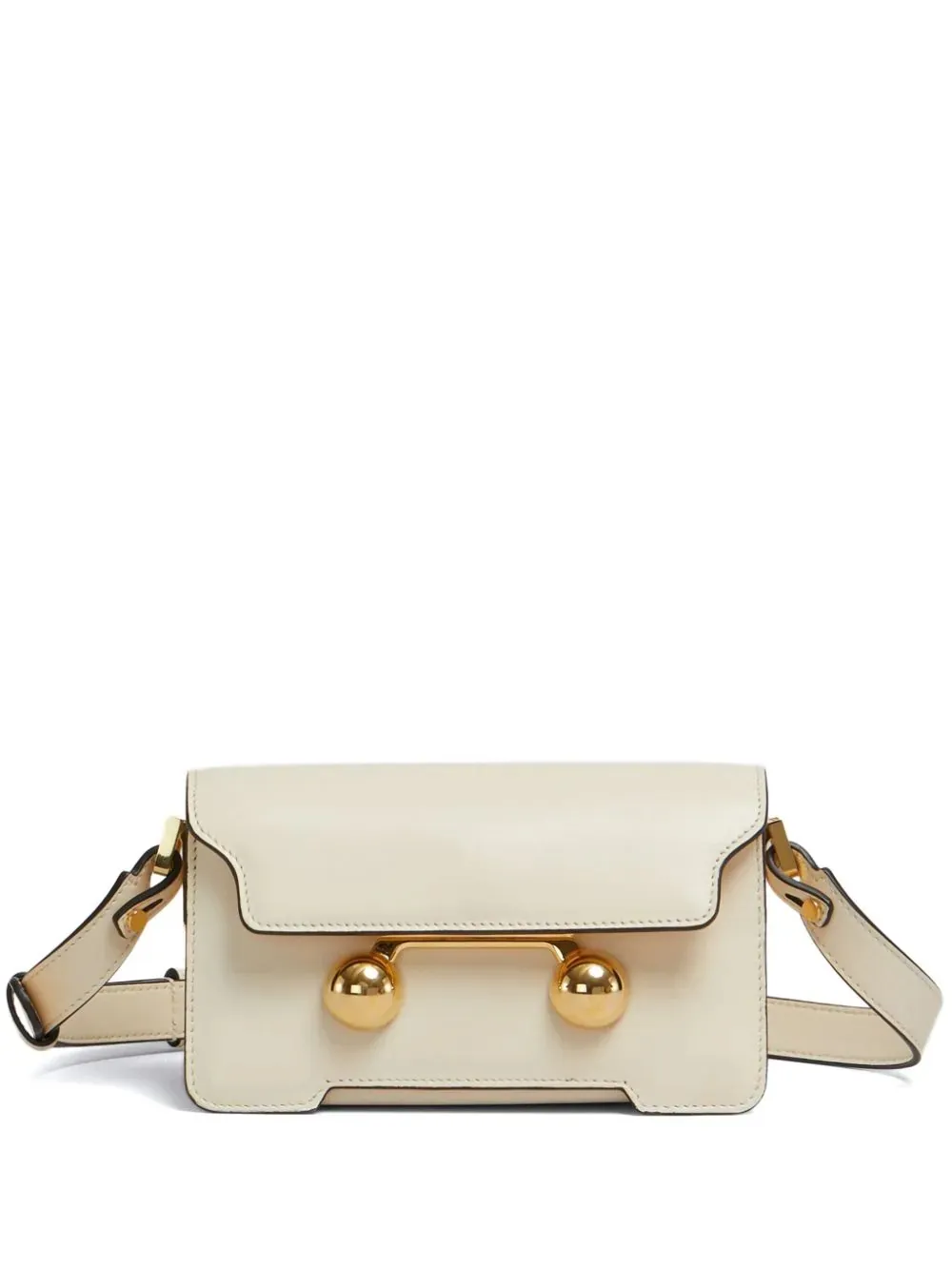 MARNI Trunkaroo Mini Shoulder Bag In Cream White Leather