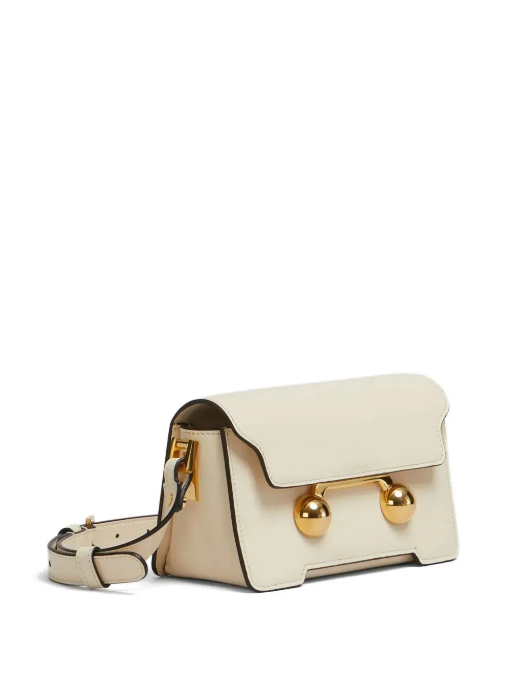 MARNI Trunkaroo Mini Shoulder Bag In Cream White Leather