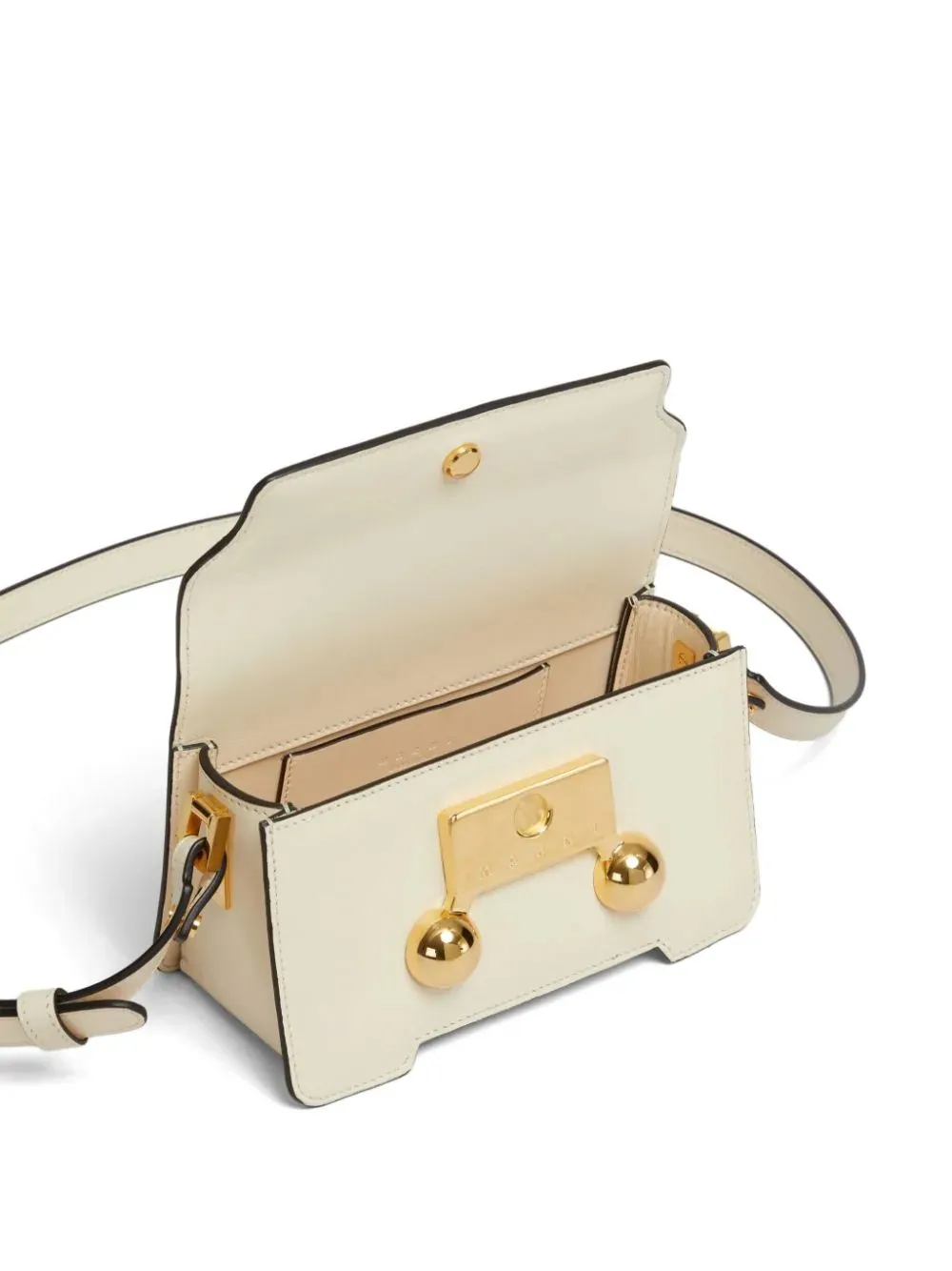 MARNI Trunkaroo Mini Shoulder Bag In Cream White Leather