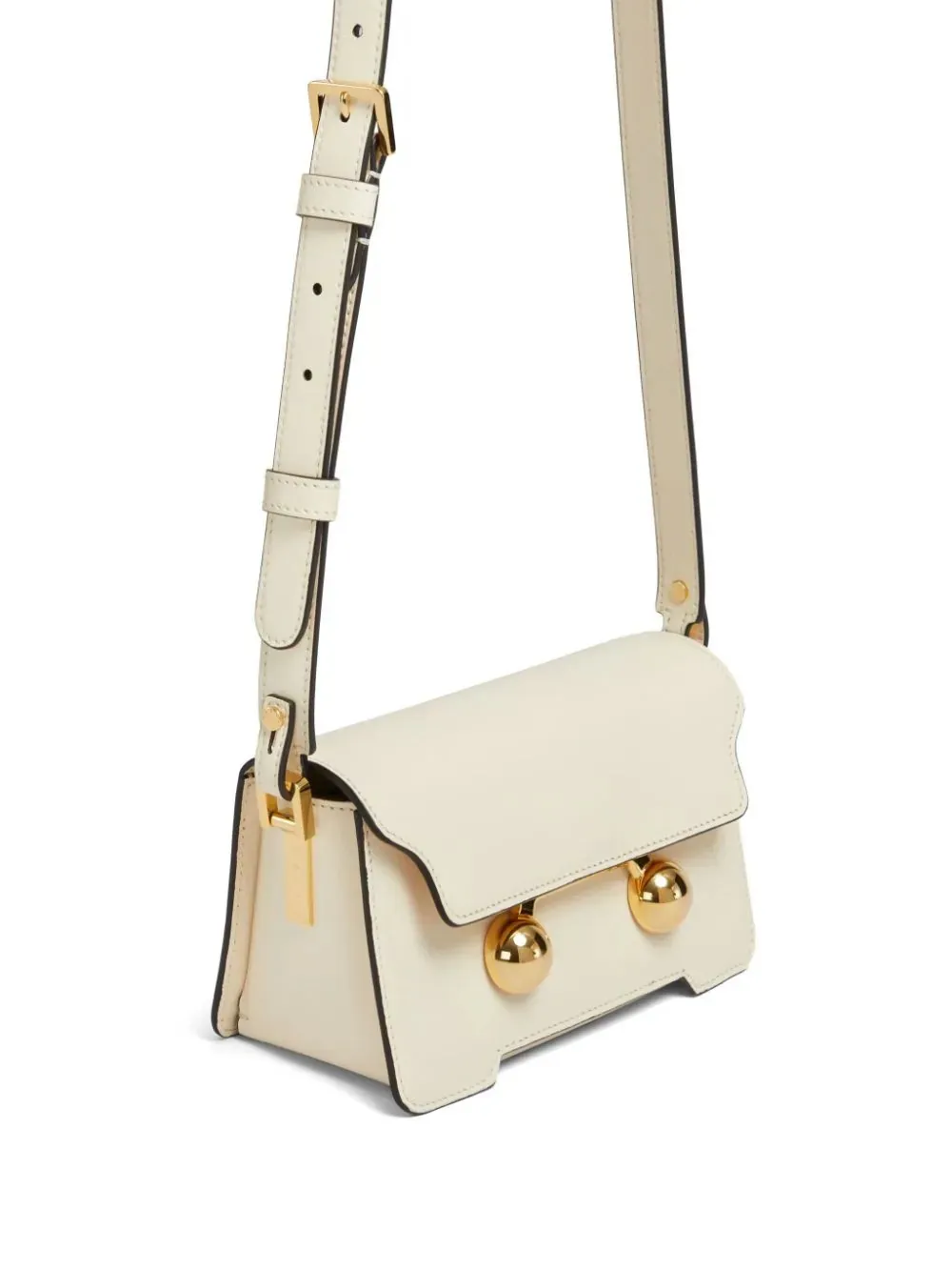 MARNI Trunkaroo Mini Shoulder Bag In Cream White Leather