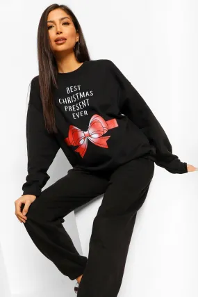 Maternity 'Best Christmas Present Ever' Sweatshirt