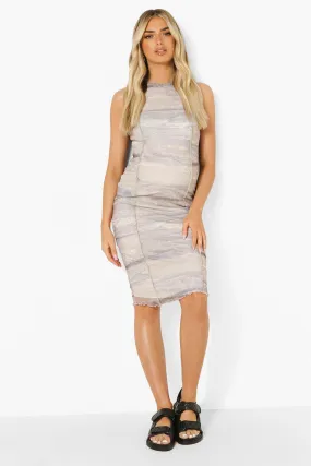 Maternity Landscape Mesh Racer Bodycon