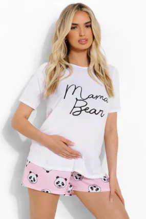 Maternity Mama Bear Pajama Short Set