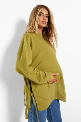 Maternity Recycled Tie Side Nursing Sweatshirt