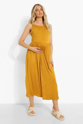 Maternity Strappy Midi Smock Dress