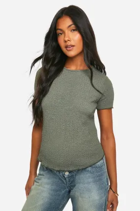 Maternity Textured Lettuce Hem T-shirt