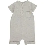 Me & Henry Camborne Henley Romper Grey Ribbed