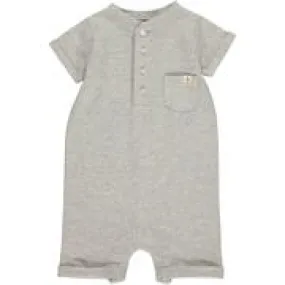 Me & Henry Camborne Henley Romper Grey Ribbed