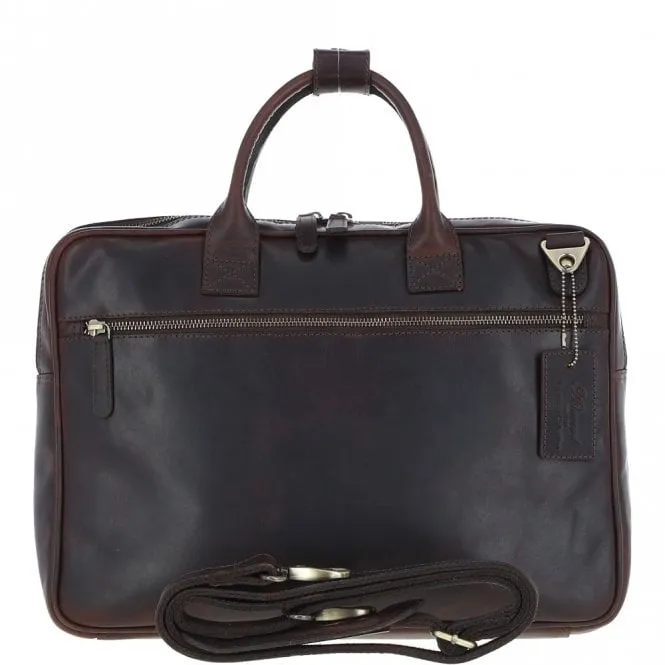 Medium Luxury Leather Ipad Work Bag Brown: K-46