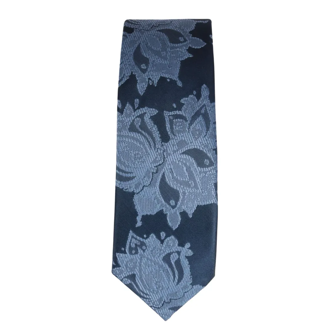 Men's Tie Pocket Sqaure Set Formal Floral Necktie - Blue