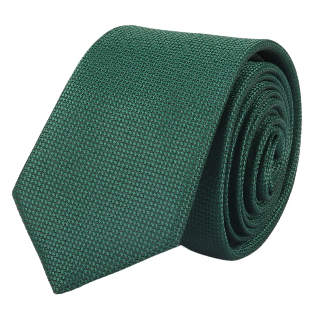 Men's Tie Pocket Sqaure Set Formal Solid Necktie - Green