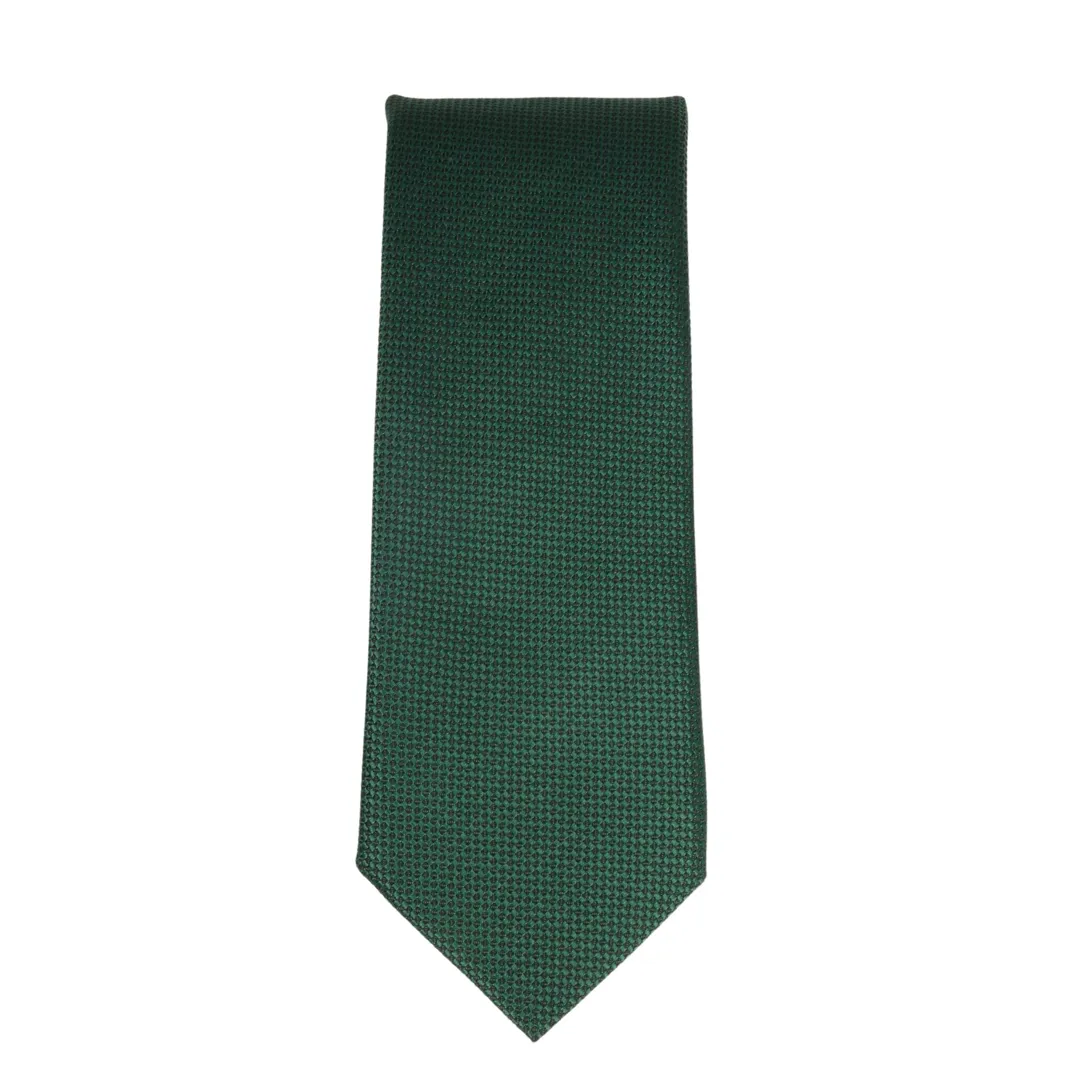 Men's Tie Pocket Sqaure Set Formal Solid Necktie - Green