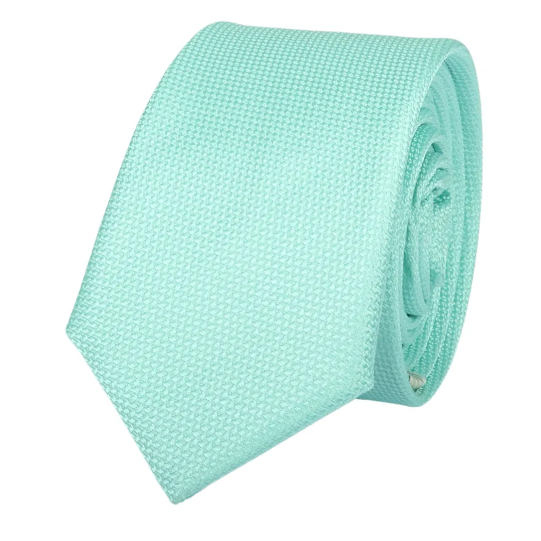 Men's Tie Pocket Sqaure Set Formal Solid Necktie - Mint