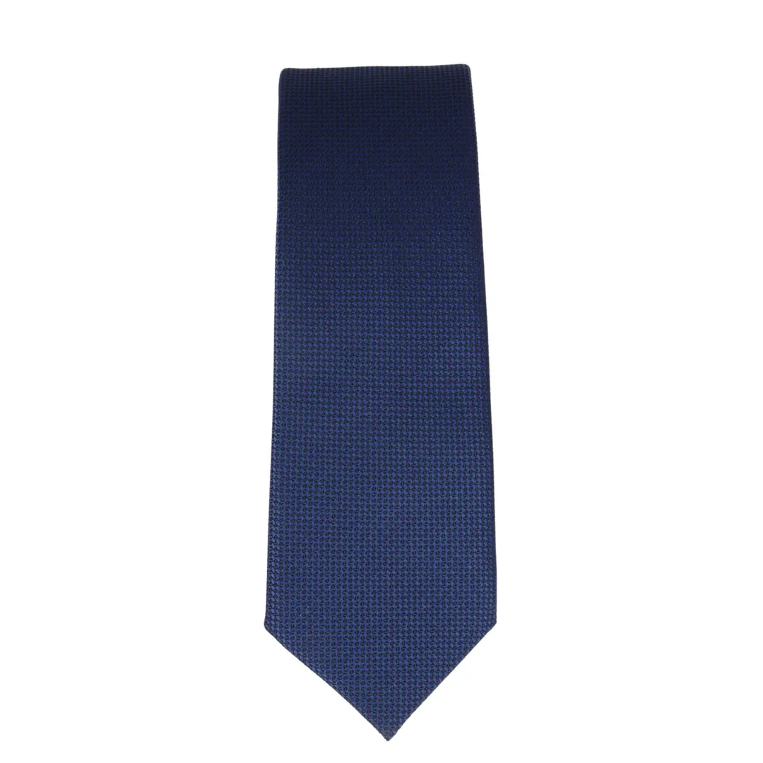 Men's Tie Pocket Sqaure Set Formal Solid Necktie - Navy