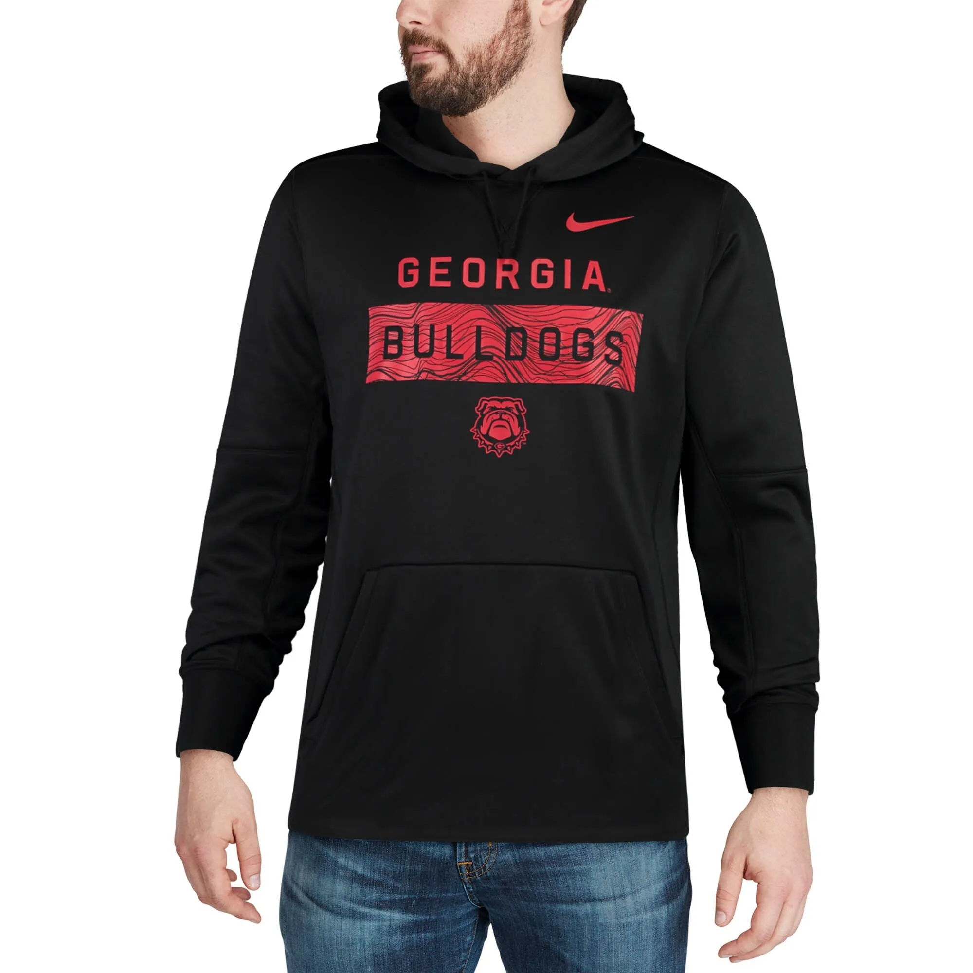 Men's Nike Black Georgia Bulldogs 2018 Sideline Seismic Performance Hoodie