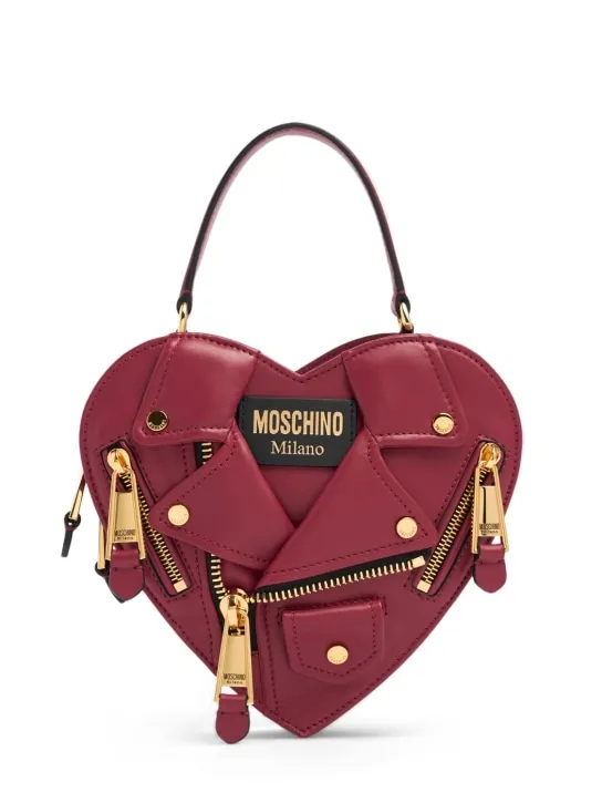 Moschino   Biker Napa leather top handle bag 