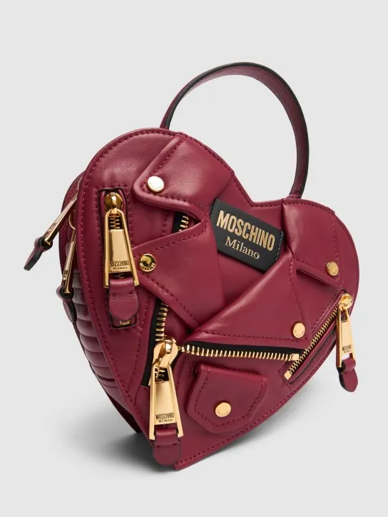 Moschino   Biker Napa leather top handle bag 