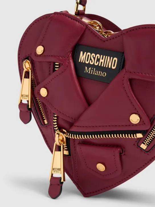 Moschino   Biker Napa leather top handle bag 