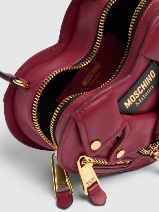 Moschino   Biker Napa leather top handle bag 