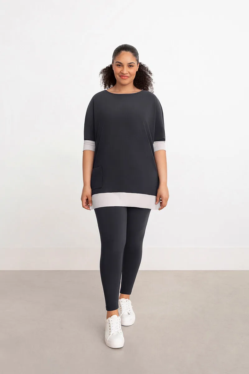 Motion Pocket Boxy Tunic | Graphite/Fog