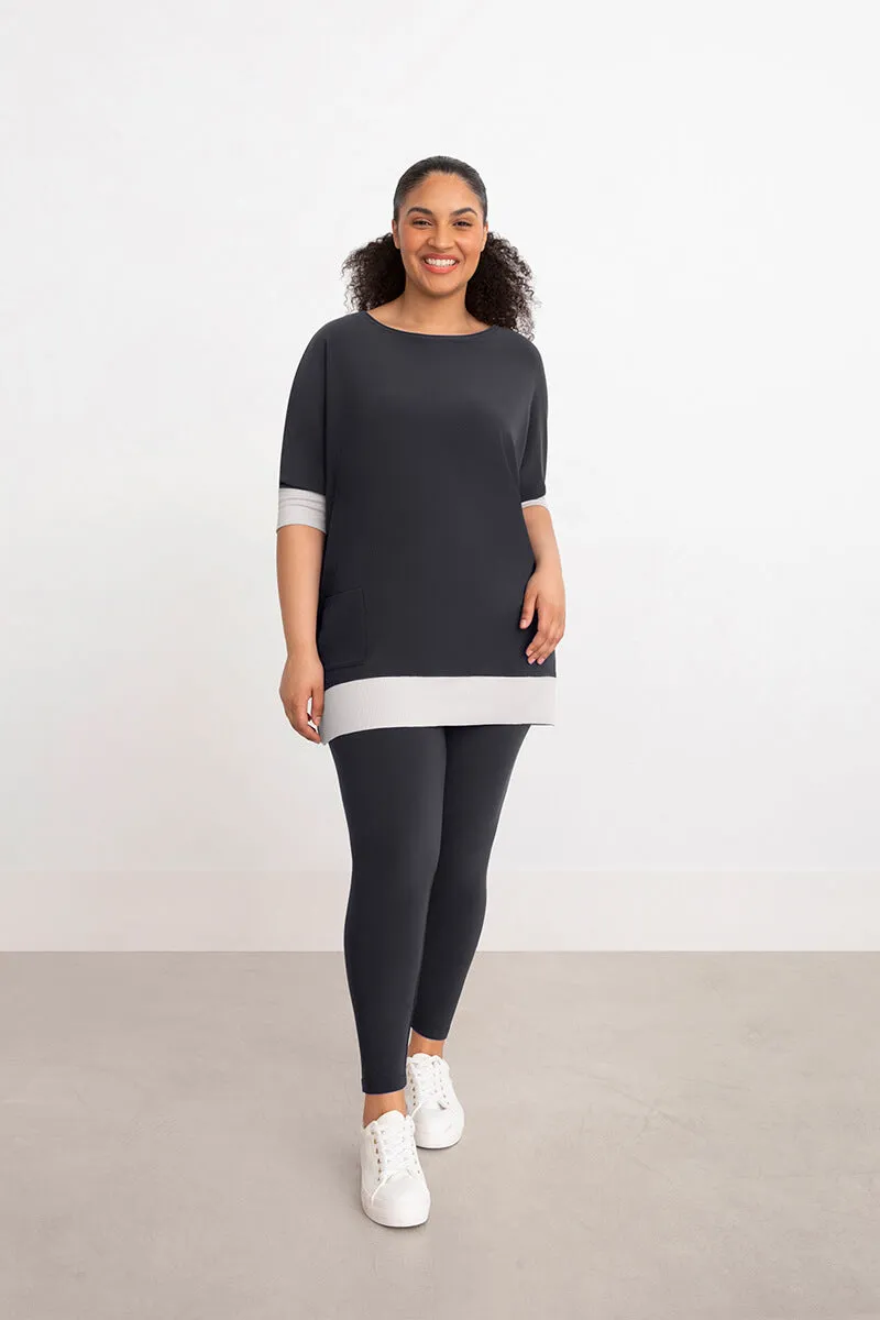 Motion Pocket Boxy Tunic | Graphite/Fog