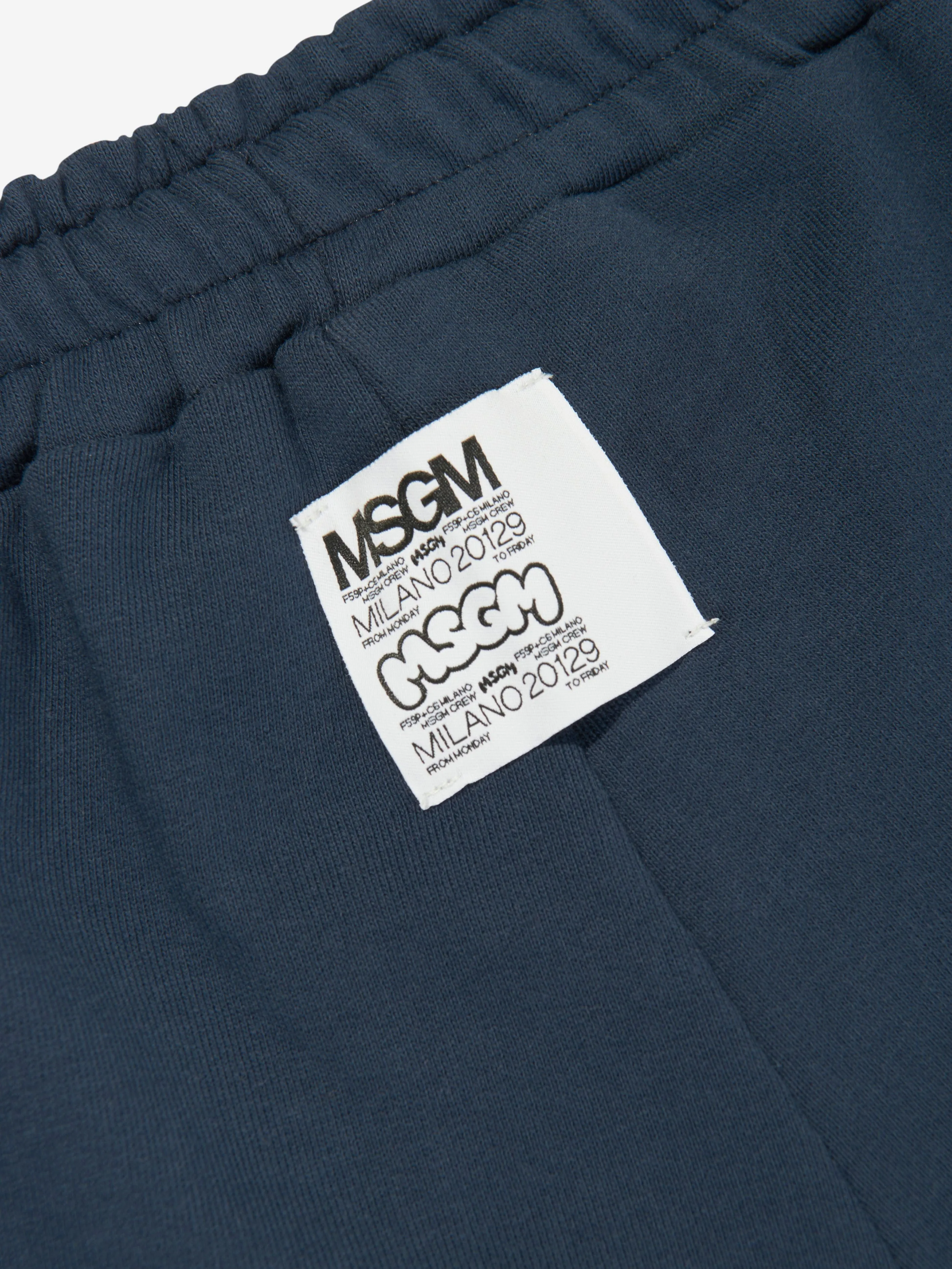 MSGM Boys Fleece Bermuda Shorts in Navy