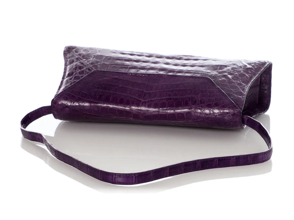 Nancy Gonzalez Purple Crocodile Shoulder Bag