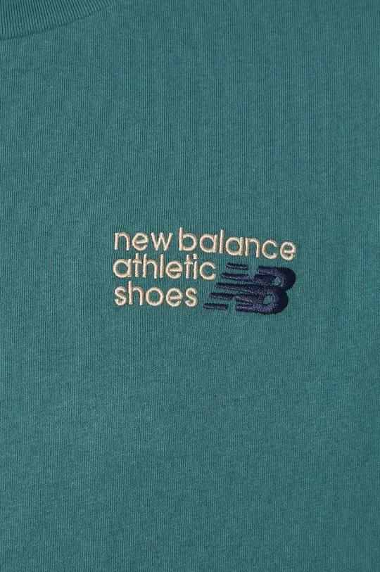 New Balance cotton t-shirt Athletics Premium Logo men’s green color MT41908NUS