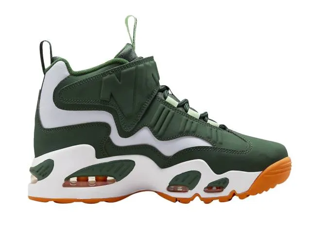 Nike air griffey max 1 gs (miami hurricanes/ fir/ bright mandarin/ white/ vapor green) big kids 3.5y-7y fz7281-323