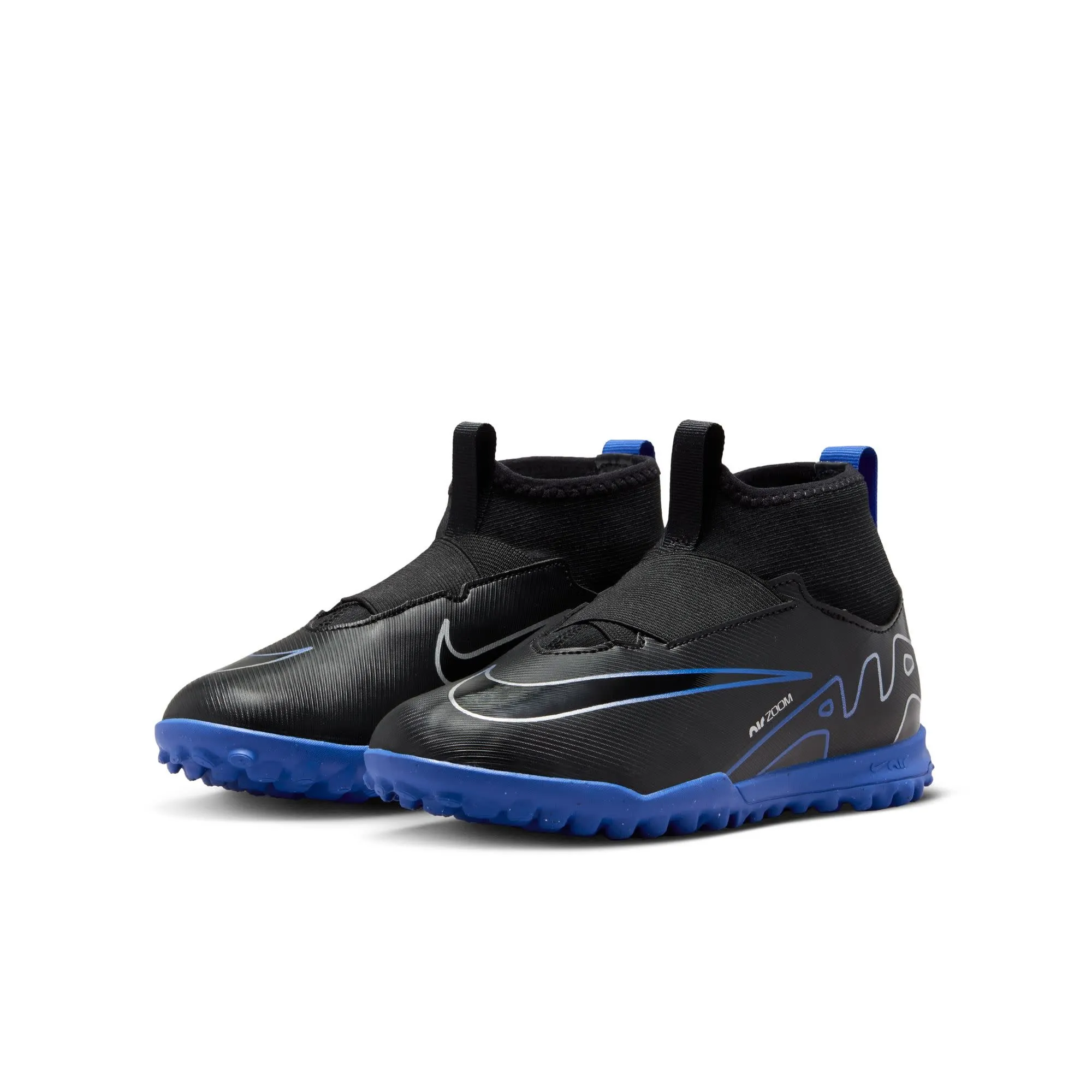 Nike Zoom Mercurial Superfly 9 Academy Turf Jr (Black/Blue)