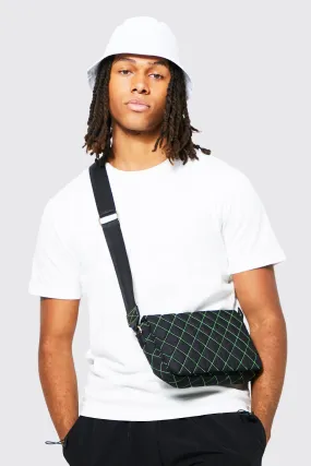 Nylon Quilted Cross Body Bag | boohooMAN UK