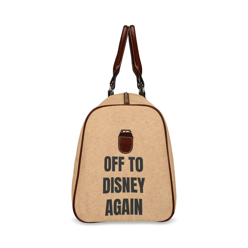 Off To Disney Again Waterproof Luggage Travel Bag