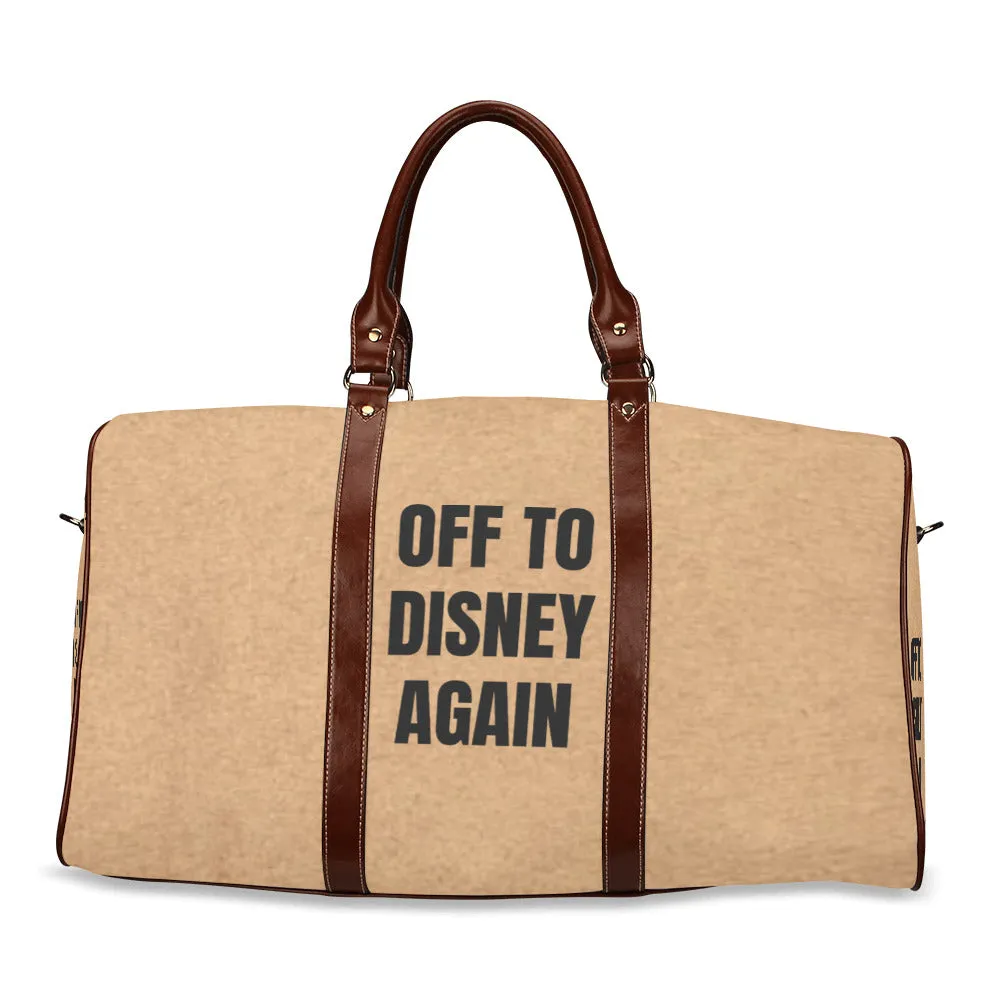 Off To Disney Again Waterproof Luggage Travel Bag