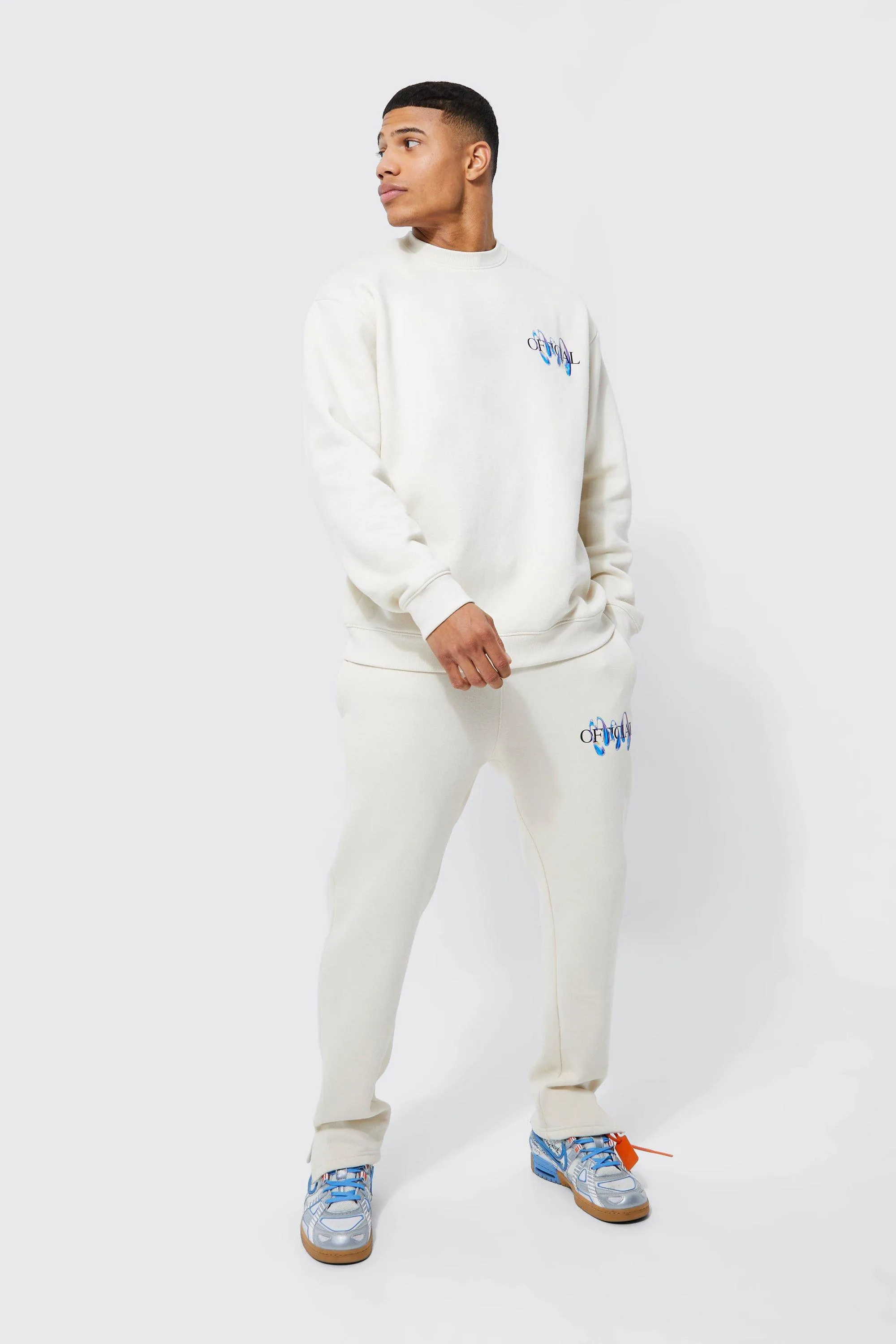 Oversized Man Graphic Sweatshirt Tracksuit | boohooMAN UK