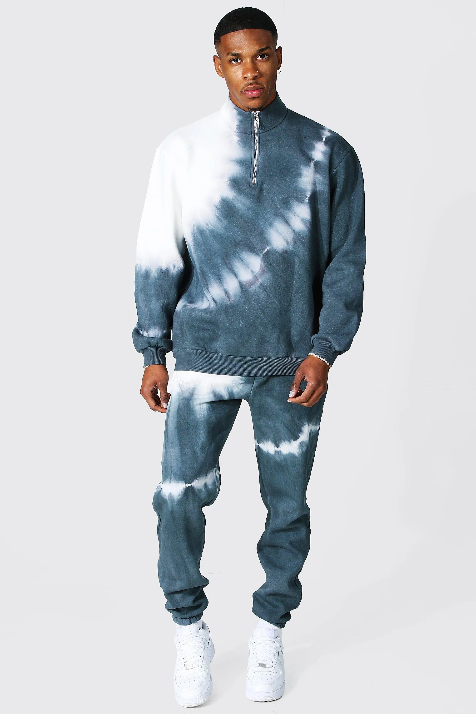 Oversized Tie Dye Half Zip Tracksuit