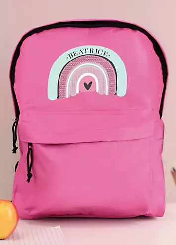 Personalised Momento Personalised Rainbow Pink Backpack | Grattan