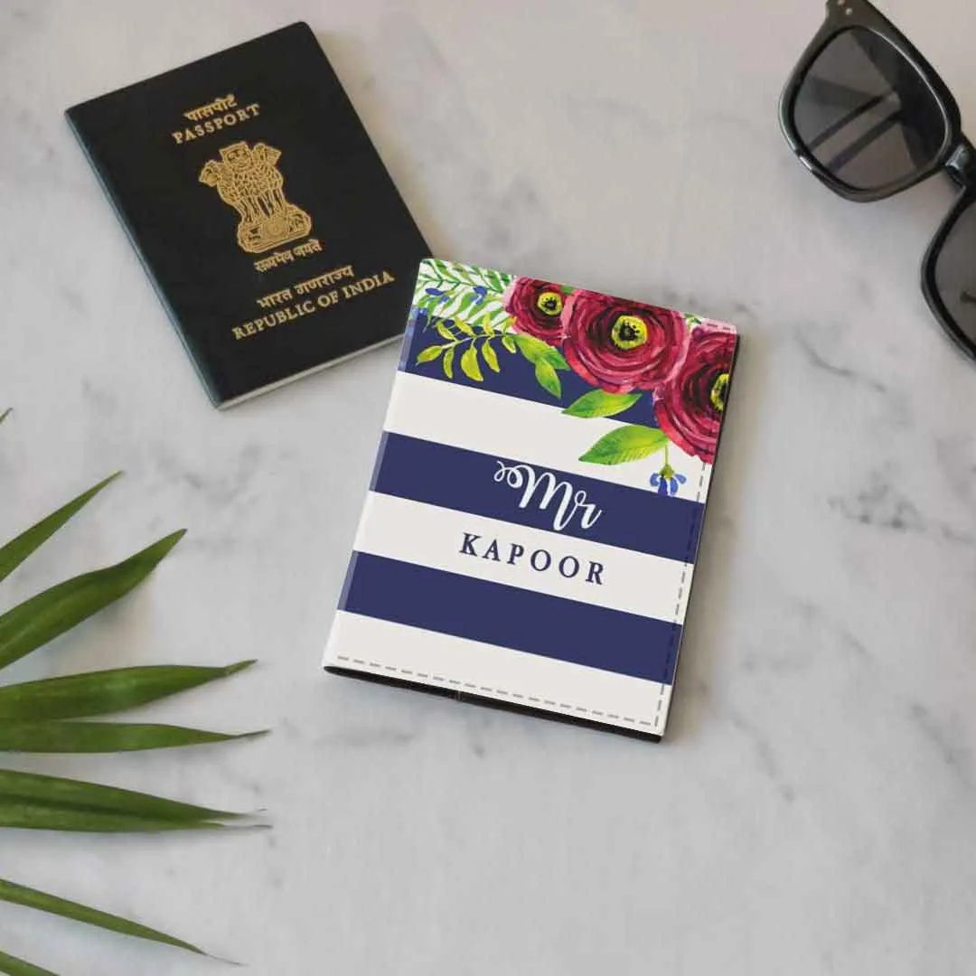 Personalize Couples Mr & Mrs Passport Cover with Luggage Tag Gift Set