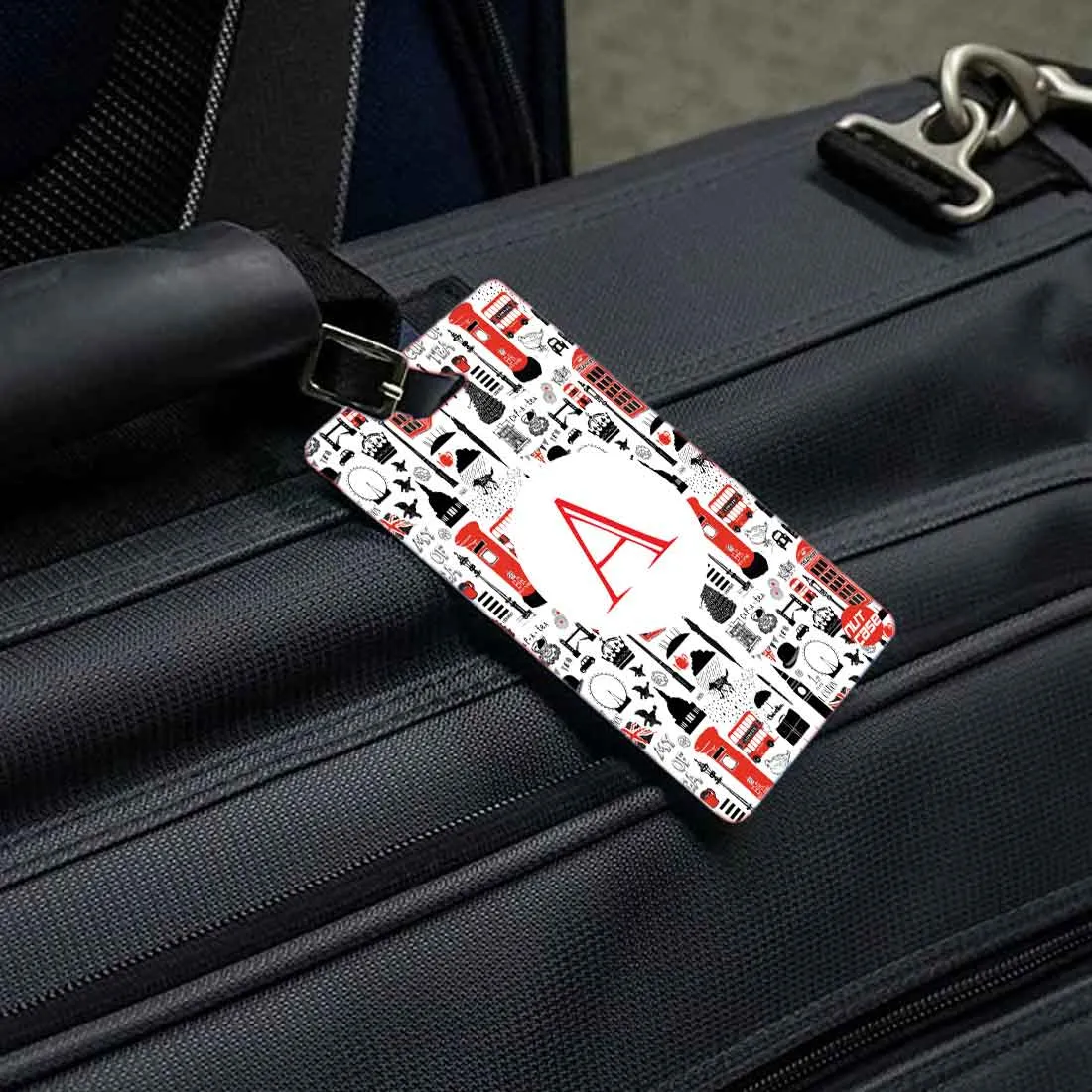 Personalized His and Her Luggage Tags Set of 2 - London Icons