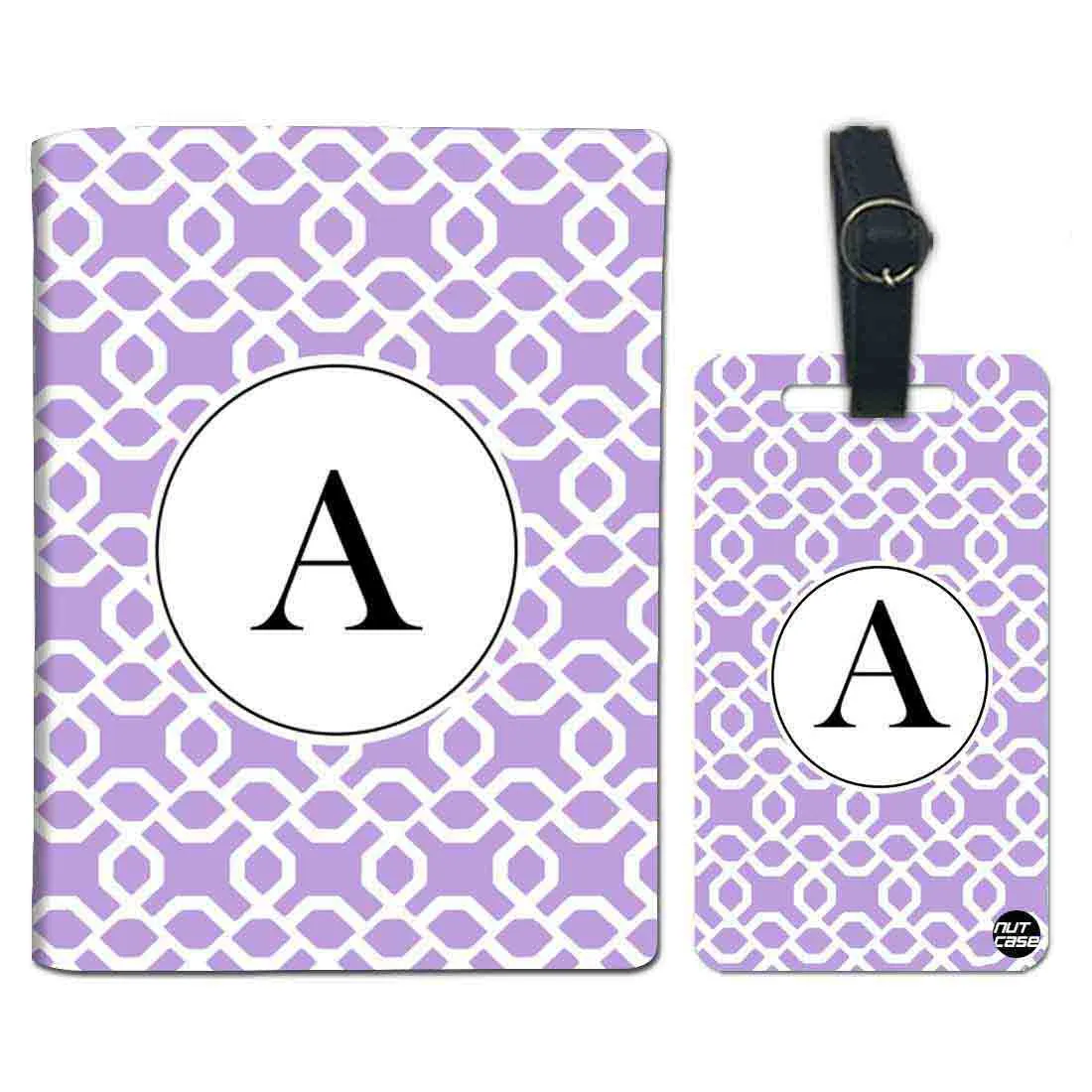 Personalized Passport Cover Luggage Tag Set - Hexa Pattern