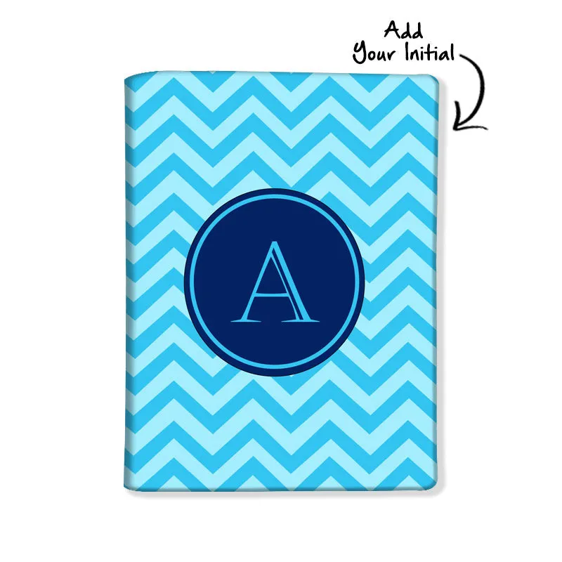 Personalized Passport Cover Travel Luggage Tag - Blue Wave Lines