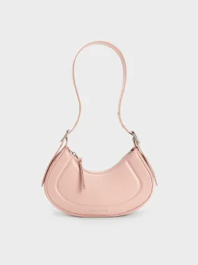 Petra Curved Shoulder Bag - Pink