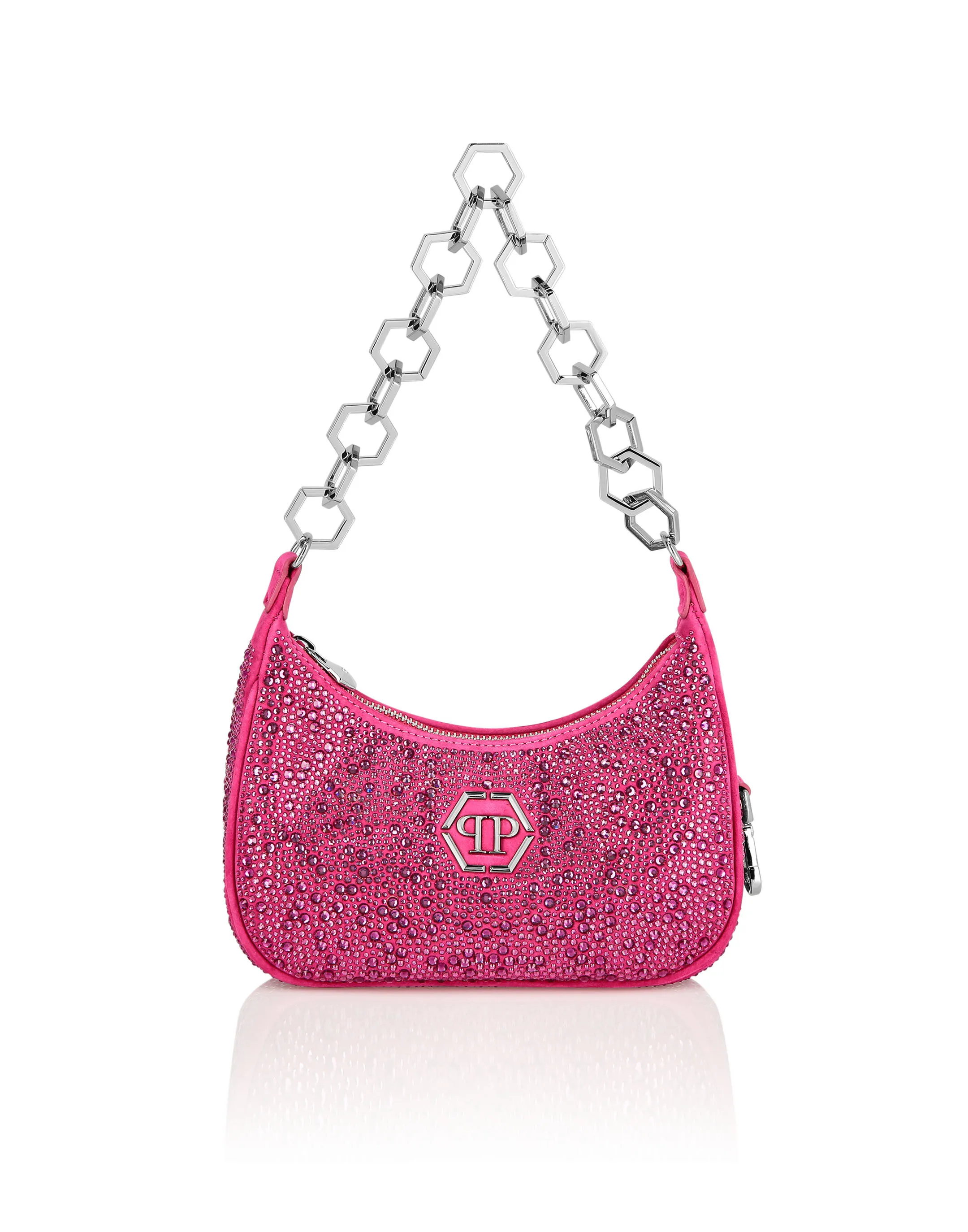 PHILIPP PLEIN Leather Shoulder Bag Crystal