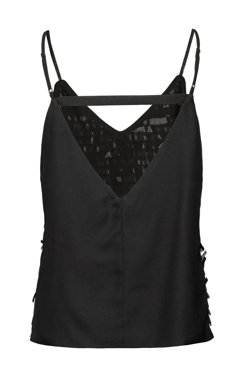 PINKO Vest top with sequinned fringing -                         -                     -                